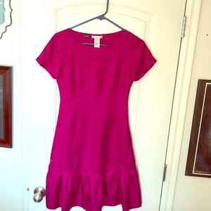 Hot pink 100% silk dress
